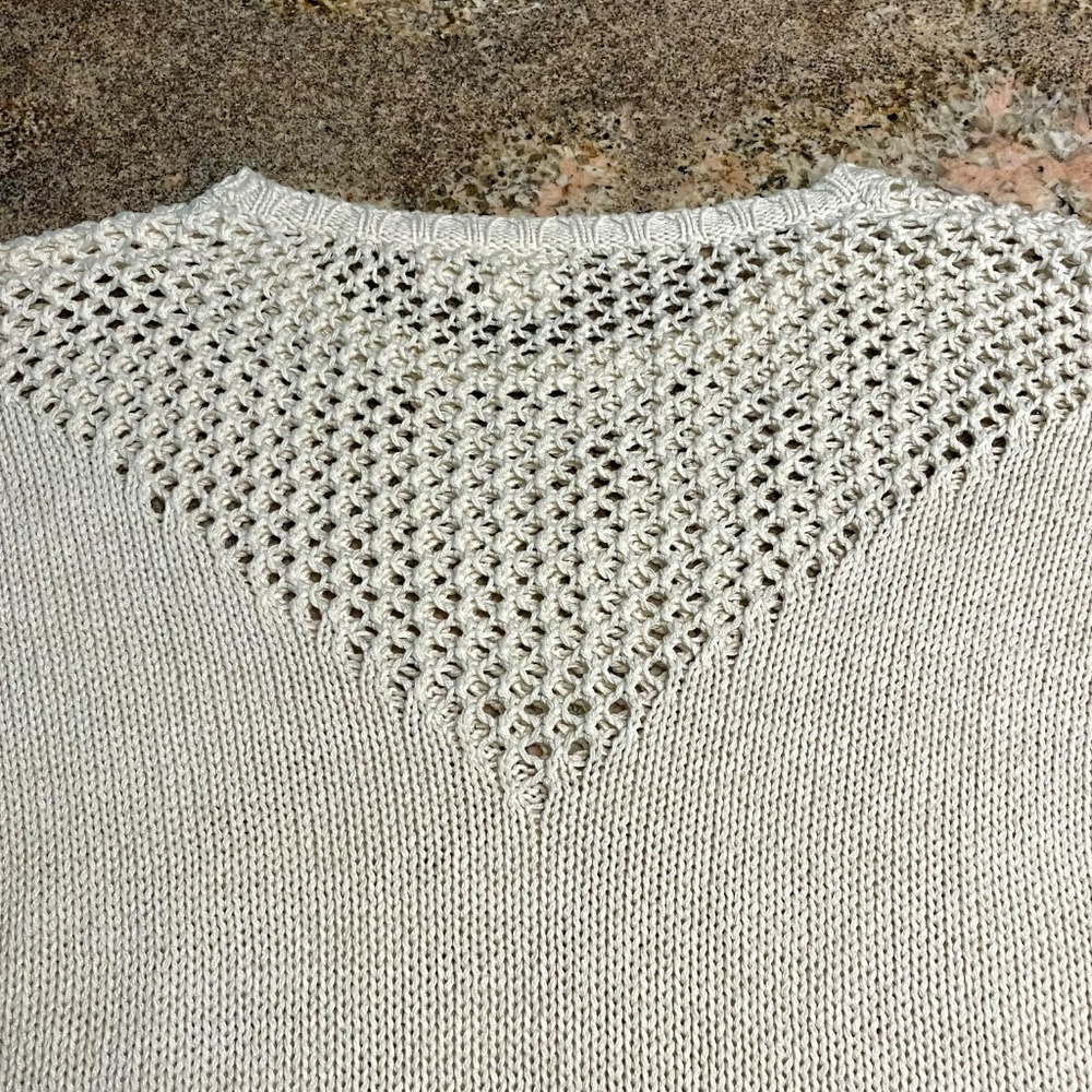 Roxy Ivory Crochet Knit Pullover Sweater Tunic Small Like New - Picture 5 of 8